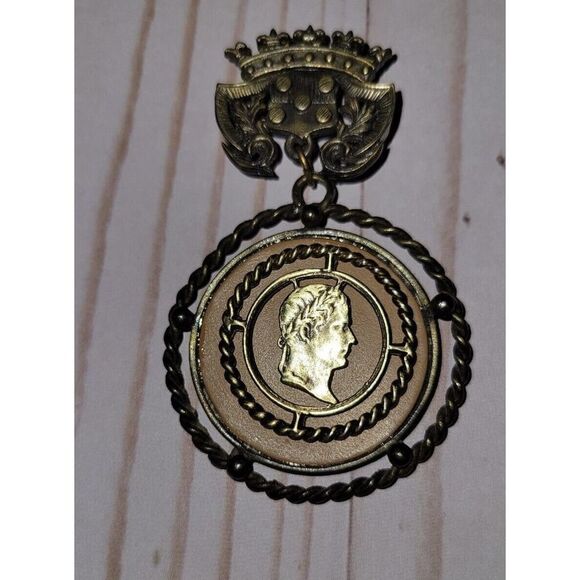 Signed Andrieu.F Napoleon Cliche Medal made into Brooch 1820's France - Picture 2 of 7